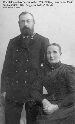 Krydstoldassistent Jesper With (1853-1929) og hans hustru Marie Sophie (1850-1928). Begge var født på Mandø